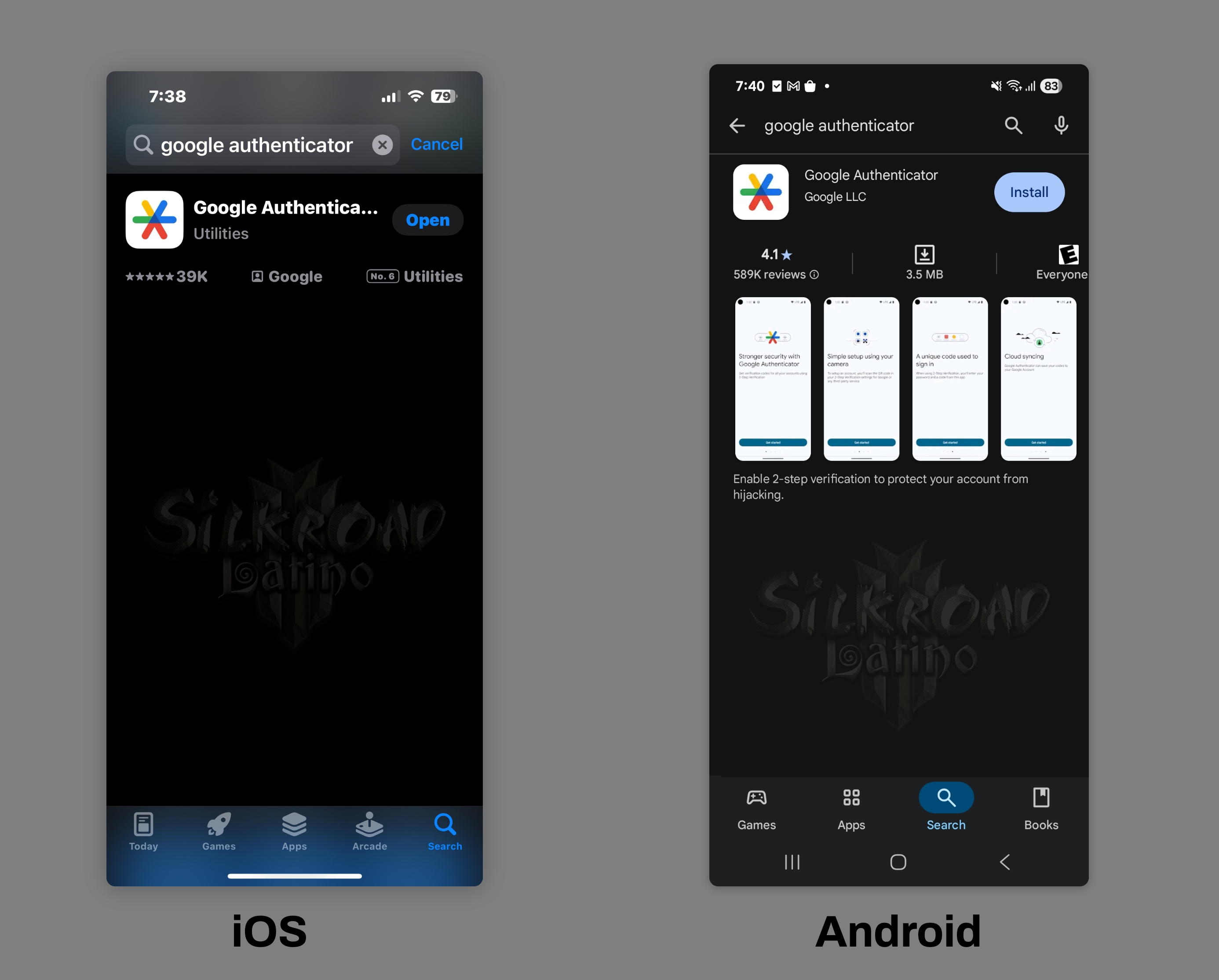 App Google Authenticator en la tienda oficial.