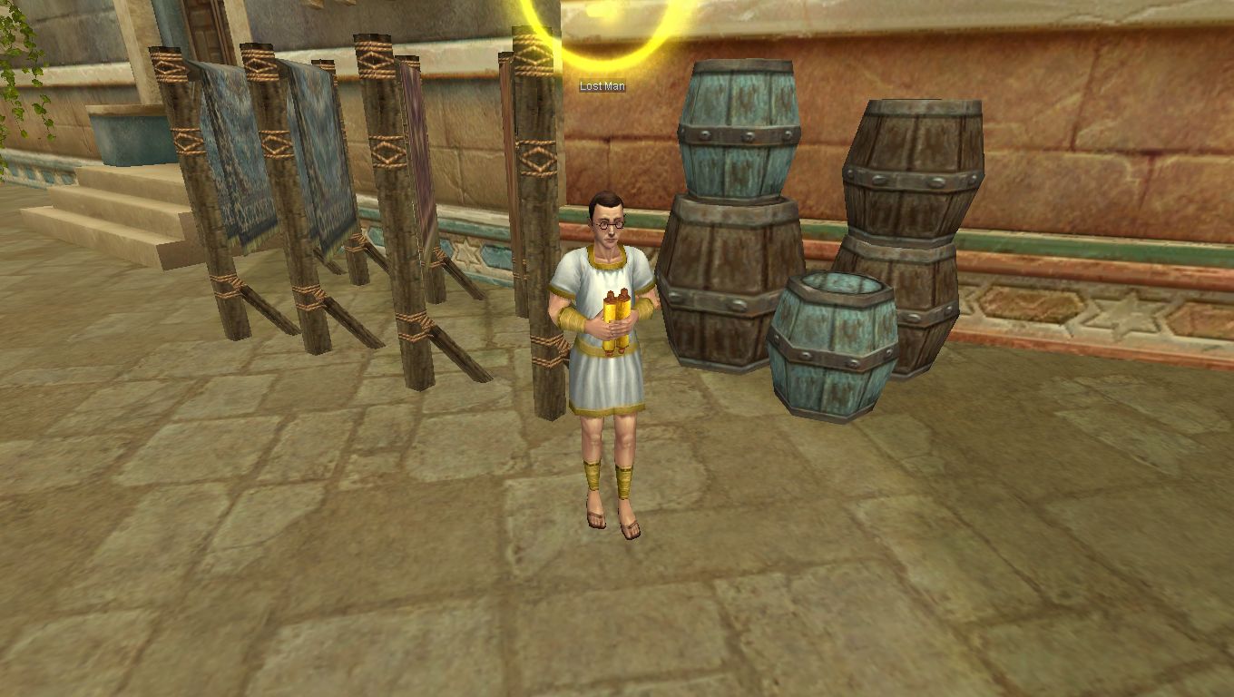 El NPC Lost Man, al lado del teleport de Baghdad Future.