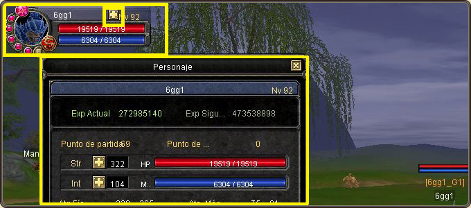 Assigning free stat points to strength and intelligence.