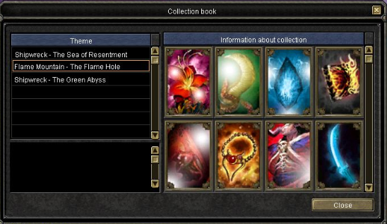 Collection Book con los 8 talismanes completados.