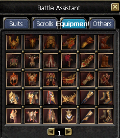 Pestaña Equipment del Battle Assistant: los tipos de scroll (parte 1).