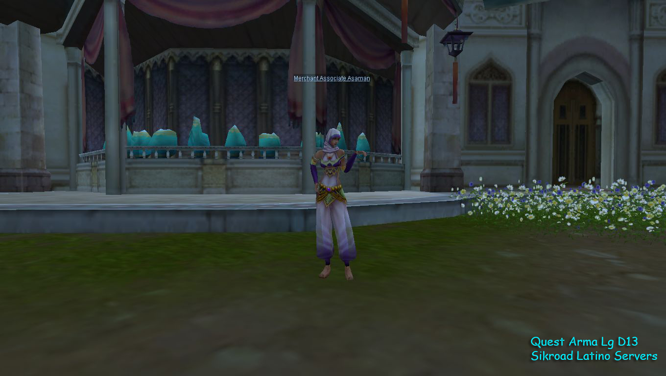 Merchant Associate Asaman, el NPC que da y entrega la quest, dentro del Trader Shop de Hotan.