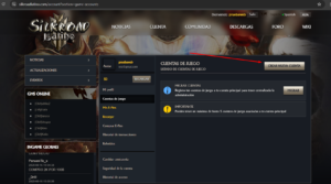 Opción Crear Nueva Cuenta dentro del panel.