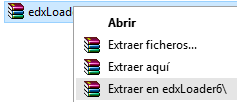 El archivo comprimido del edxLoader 6 listo para descomprimir.