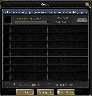 Ventana de Personaje (C) en español.