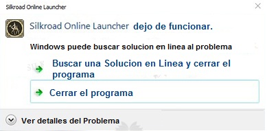 Launcher de Silkroad Latino que no inicia.