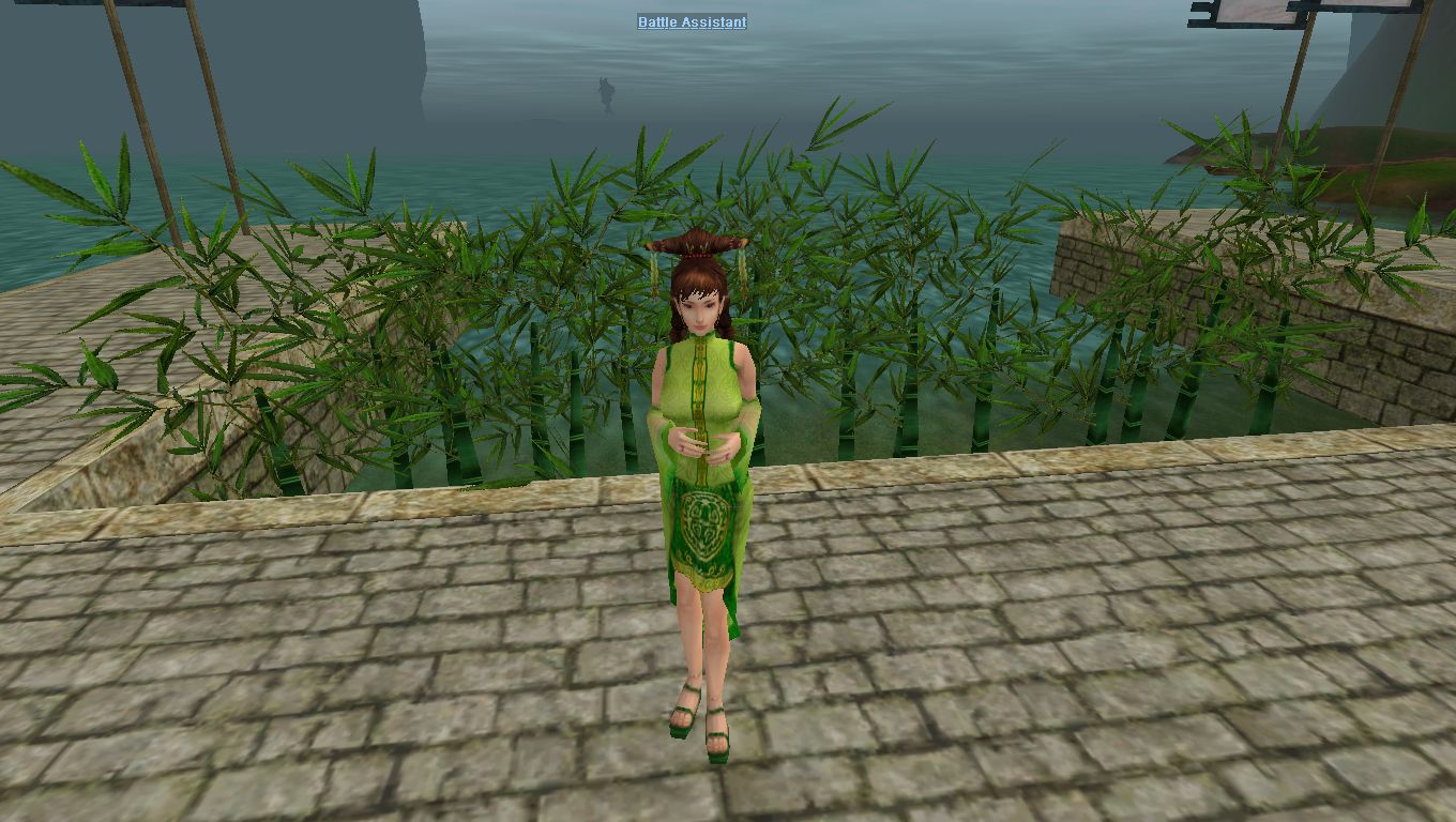 El NPC Battle Assistant en la zona teleport.